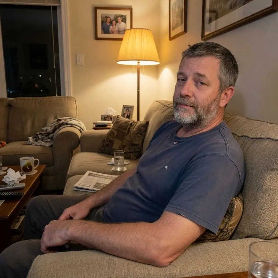 Realistic photo of a 45-year-old man with short graying hair and beard — source for passport photo before AI